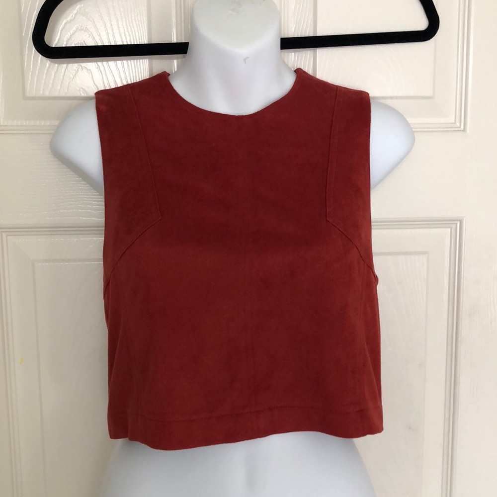 Suede crop top